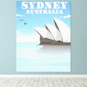 Sydney Australia Travelポスター キャンバスプリント (インサイチュ (ウッドフロア))