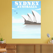 Sydney Australia Travelポスター キャンバスプリント (インサイチュ (リビング))