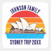 Sydney Australia Trip Opera House Customized スクエアシール (正面)