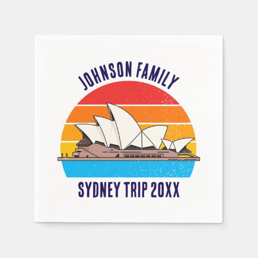 Sydney Australia Trip Opera House Personalized スタンダードカクテルナプキン (正面)