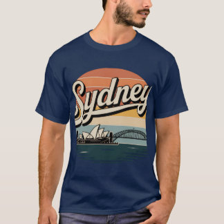 Sydney Australian Retro Sunset Graphic T-Shirt Tシャツ