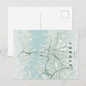 Sydney City Map Minimal Postcard ポストカード (正面/裏面)