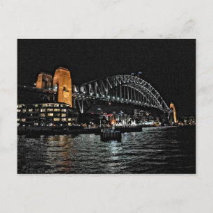Sydney Harbor Bridge at Night – オーストラリアのはがき ポストカード