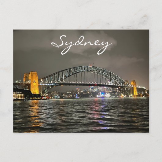 Sydney Harbor Bridge by Night，オーストラリア，写真 ポストカード (正面)