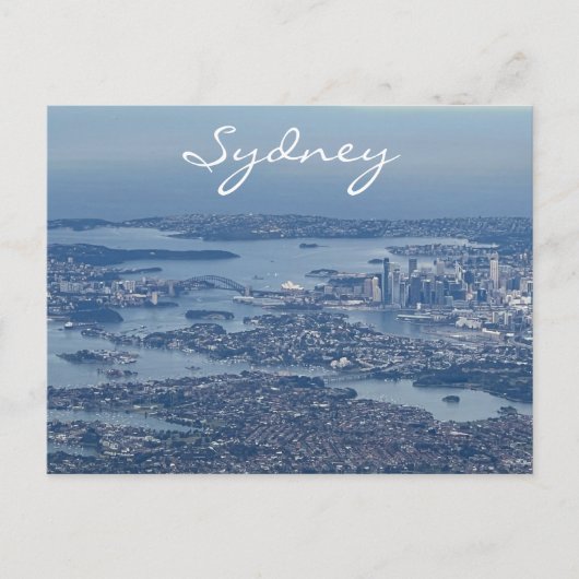 Sydney Harbor by Air，オーストラリア，パノラマ写真 ポストカード (正面)