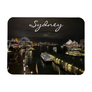 Sydney Harbor by Night,オーストラリア,写真 マグネット