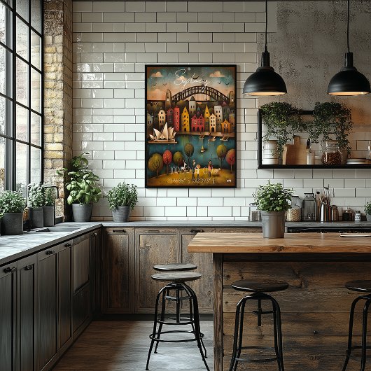 Sydney: Harbour City - Whimsical Art ポスター