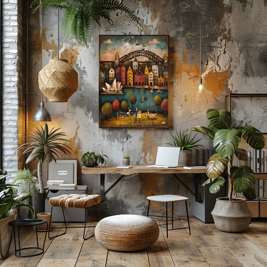 Sydney: Harbour City - Whimsical Art ポスター