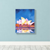Sydney Opera House, Australia Painting キャンバスプリント (インサイチュ (ウッドフロア))