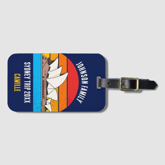 Sydney Opera House Australia Vacation Blue ラゲッジタグ (正面横)