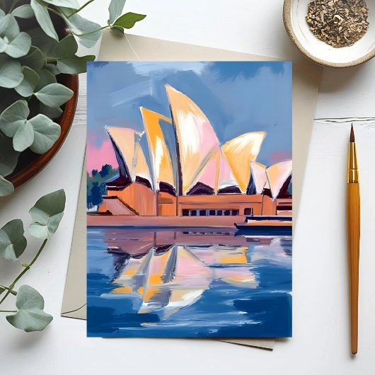 Sydney Opera House Australia Watercolor ポストカード