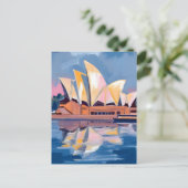 Sydney Opera House Australia Watercolor ポストカード (スタンド正面)
