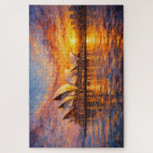 Sydney Opera House Sunset Knife Oil Painting ジグソーパズル (縦)