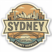 Sydney Skyline Australia Opera House Travel Badge  シール (正面)