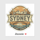 Sydney Skyline Australia Opera House Travel Badge シール (シート)