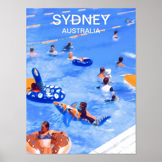 Sydney Summer pools swimming  travel wall decor ポスター (正面)