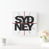 Sydney Timezone Wall Clock スクエア壁時計 (ホーム)