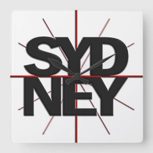 Sydney Timezone Wall Clock スクエア壁時計