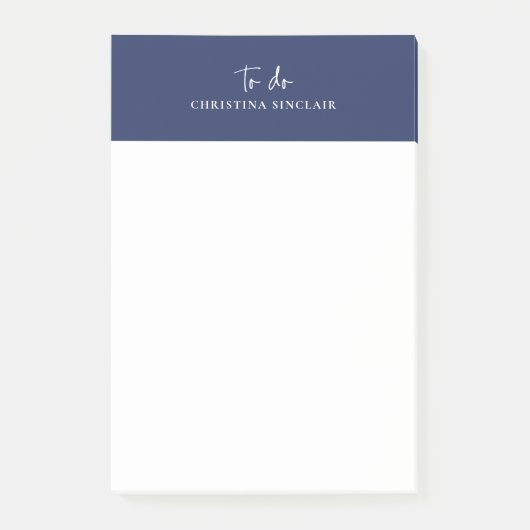 Sylish Monogram Navy Blueトレンディースクリプト ポストイット (正面)