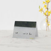 sylvan湖の5羽の水潜り鳥 カード (黄色い花)