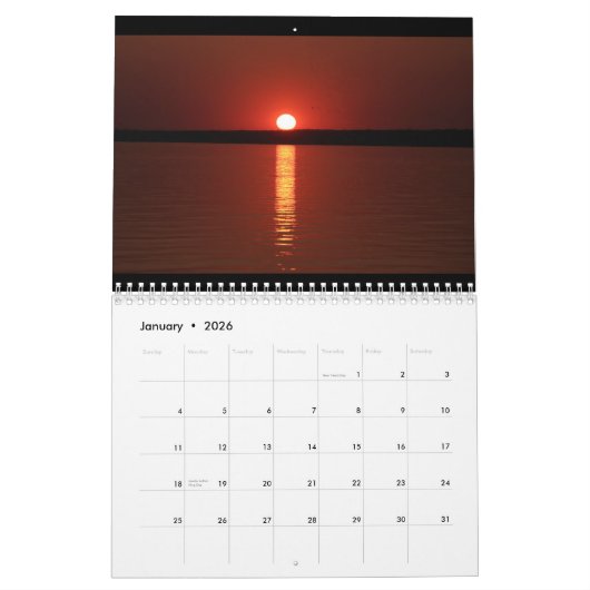 Sylvan Beach Sunsets Calendar カレンダー (1月 2026)