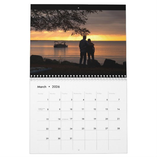 Sylvan Beach Sunsets Calendar カレンダー (3月 2026)
