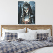 Sylvarae Nightwhisper Enchanted Elf Sorceress  キャンバスプリント (インサイチュ (寝室))