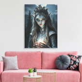 Sylvarae Nightwhisper Enchanted Elf Sorceress  キャンバスプリント (インサイチュ (リビング))