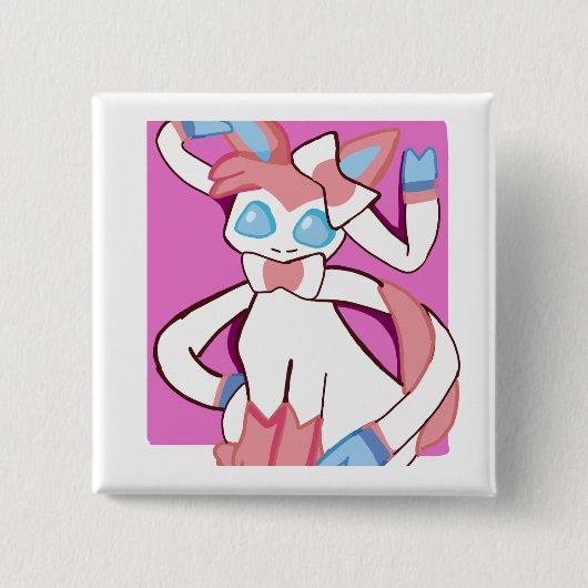 Sylveon (pokemon) 缶バッジ (正面)