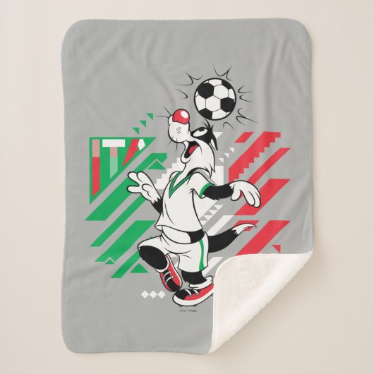 SYLVESTER™ イタリア代表サッカーデザイン シェルパブランケット (正面)