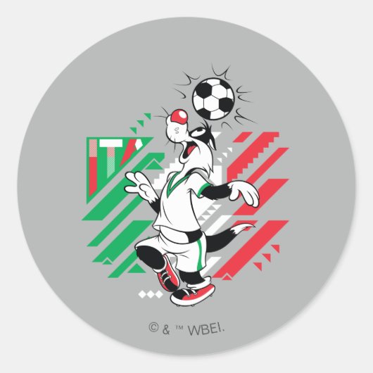 SYLVESTER™ イタリア代表サッカーデザイン ラウンドシール (正面)