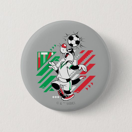 SYLVESTER™ イタリア代表サッカーデザイン 缶バッジ (正面)