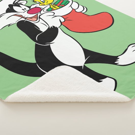 Sylvester Cat with Stocking シェルパブランケット (3/4)