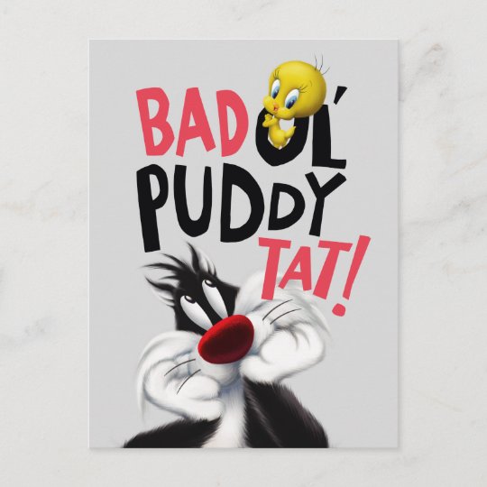 Sylvester Tweety Mean Ol Puddy Tat 英語 ポストカード Zazzle Co Jp