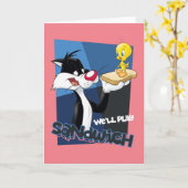SYLVESTER™ & TWETY™「サンドイッチ遊す」 カード (黄色い花)