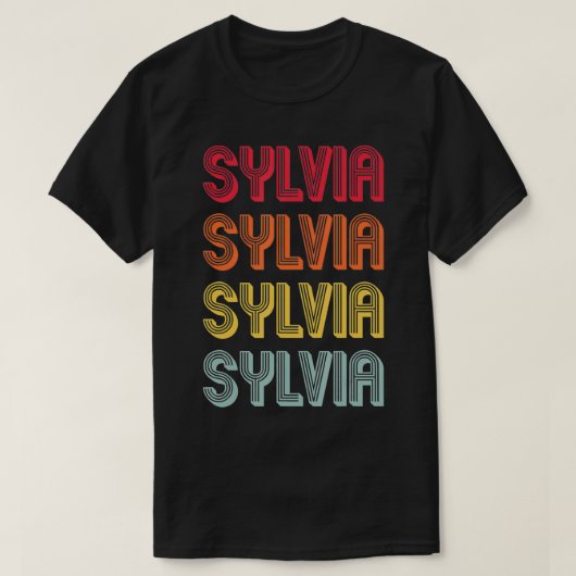 SYLVIAギフト名パーソナライズされたレトロヴィンテージ80s 90 Tシャツ (デザイン正面)