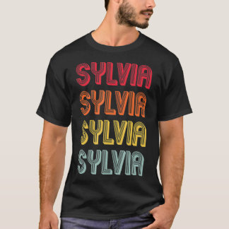 SYLVIAギフト名パーソナライズされたレトロヴィンテージ80s 90 Tシャツ