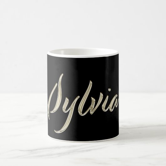 Sylvia white gold Handwriting Tasse Kaffeetasse コーヒーマグカップ (中央)