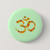 Symbol aum or ohm. Add your own text ! 缶バッジ (正面)