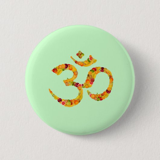 Symbol aum or ohm. Add your own text ! 缶バッジ (正面)