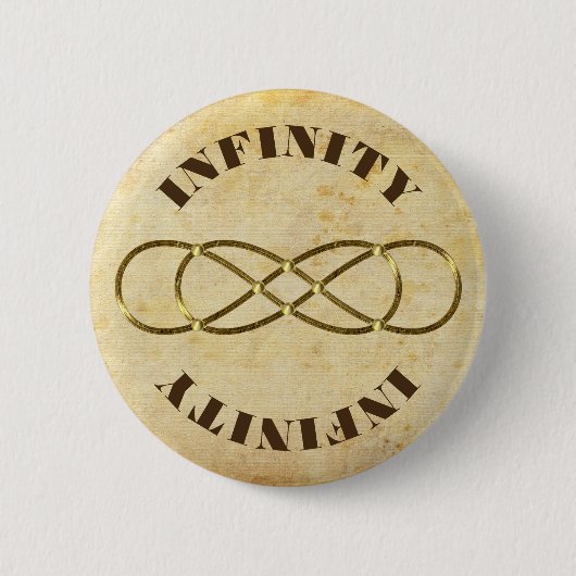 Symbol double Infinity -アンティーク金ゴールド+ backgr. 缶バッジ (正面)