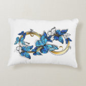 Symbol Infinity of Blue Morpho Butterflies アクセントクッション (裏面)