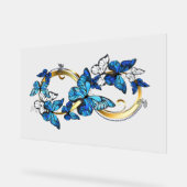 Symbol Infinity of Blue Morpho Butterflies アクリルサイン (傾斜)