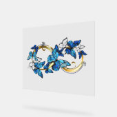 Symbol Infinity of Blue Morpho Butterflies アクリルサイン (傾斜)