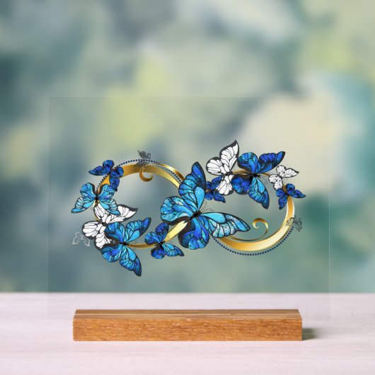 Symbol Infinity of Blue Morpho Butterflies アクリルサイン (ニュートラル)