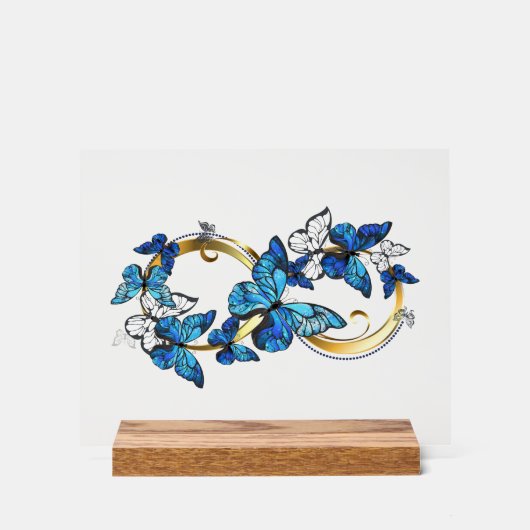 Symbol Infinity of Blue Morpho Butterflies アクリルサイン (正面)