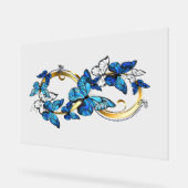 Symbol Infinity of Blue Morpho Butterflies アクリルサイン (傾斜)