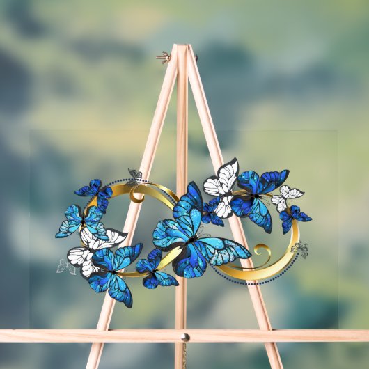 Symbol Infinity of Blue Morpho Butterflies アクリルサイン (ニュートラル)