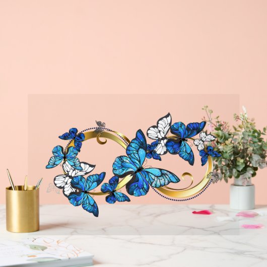 Symbol Infinity of Blue Morpho Butterflies アクリルサイン (ウェディング)