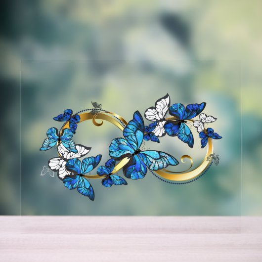 Symbol Infinity of Blue Morpho Butterflies アクリルサイン (ニュートラル)